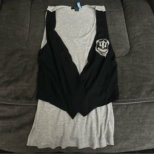 Vintage tank top with built in vest